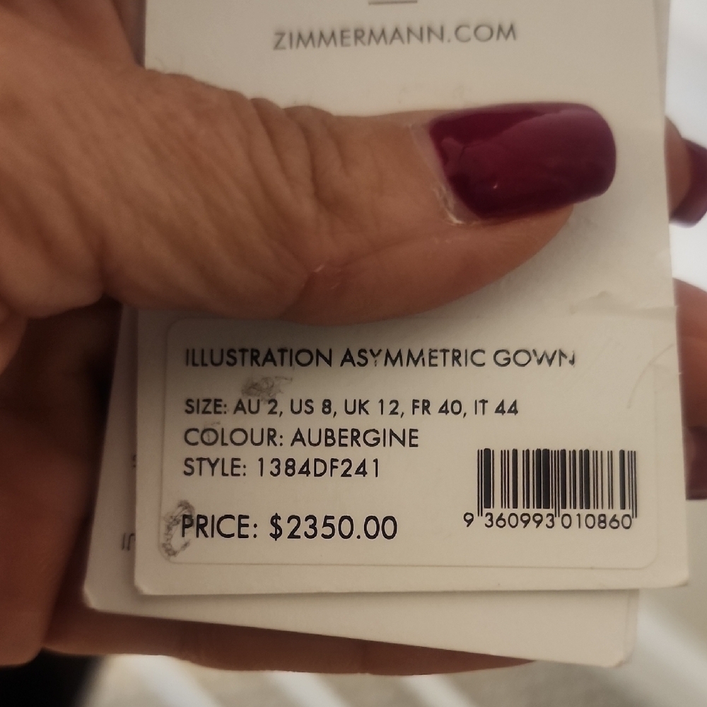 Zimmermann Illustration Asymmetric Gown Size 8 $2350 - Picture 7 of 9